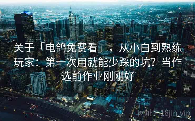 关于「电鸽免费看」，从小白到熟练玩家：第一次用就能少踩的坑？当作选前作业刚刚好