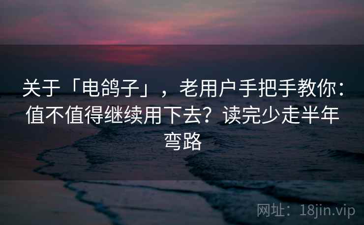 关于「电鸽子」，老用户手把手教你：值不值得继续用下去？读完少走半年弯路