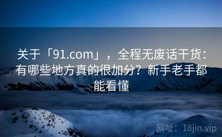 关于「91.com」，全程无废话干货：有哪些地方真的很加分？新手老手都能看懂