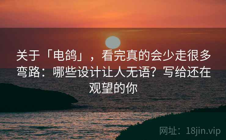 关于「电鸽」，看完真的会少走很多弯路：哪些设计让人无语？写给还在观望的你